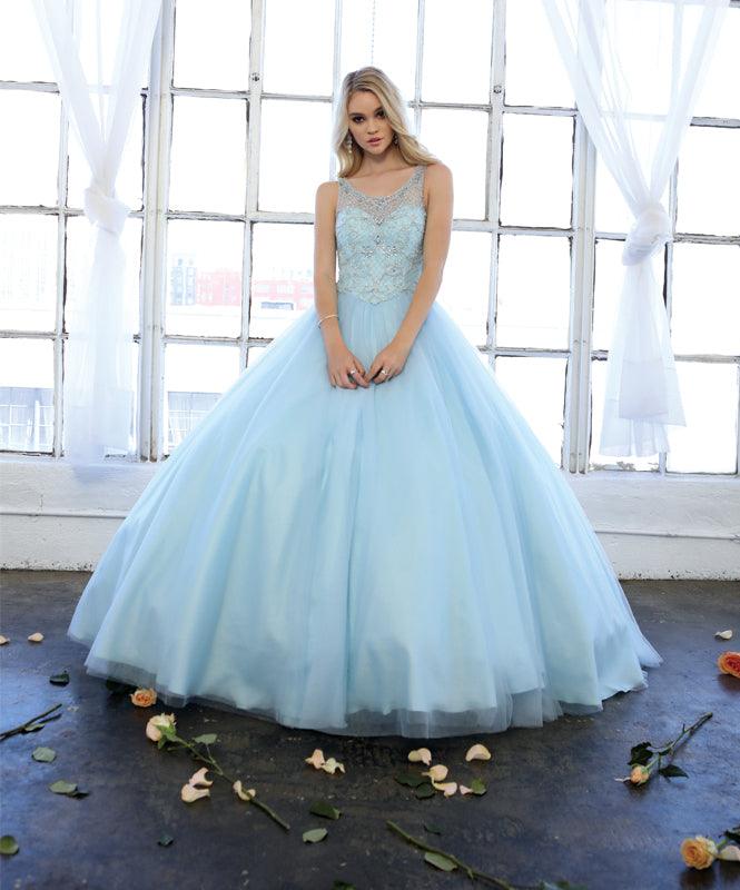 Long Ball Gown Beaded Quinceanera Dress