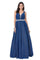 Long Ball Gown Embellished Waist Long Prom Dress - The Dress Outlet