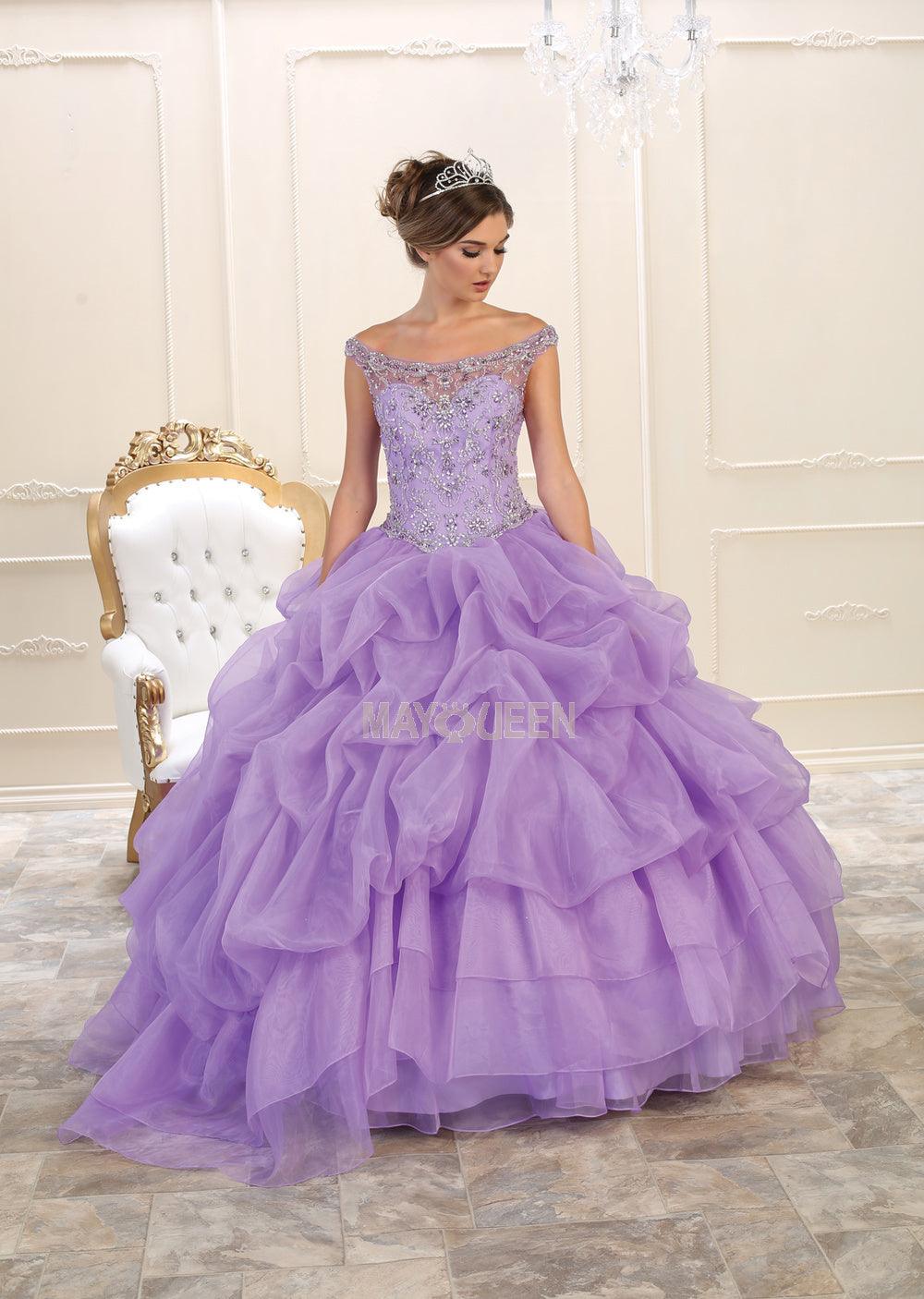 Long Ball Gown Off Shoulder Quinceanera - The Dress Outlet May Queen
