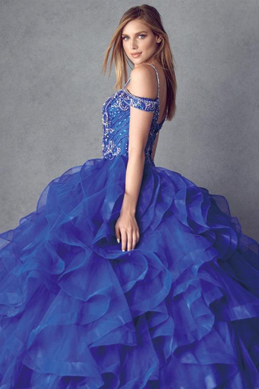 Long Ball Gown Off Shoulder Quinceanera Dress - The Dress Outlet