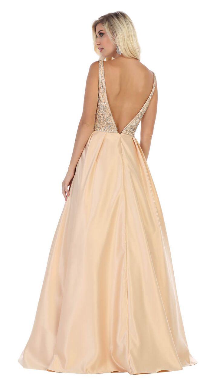 Long Ball Gown Prom Plus Size Dress - The Dress Outlet May Queen