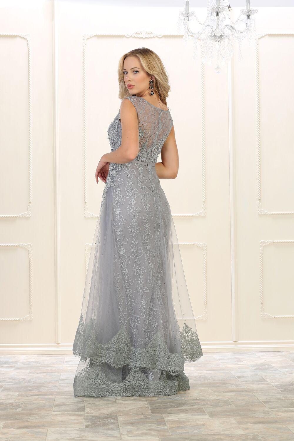Long Beaded Plus Size Prom Dress Evening Gown - The Dress Outlet May Queen