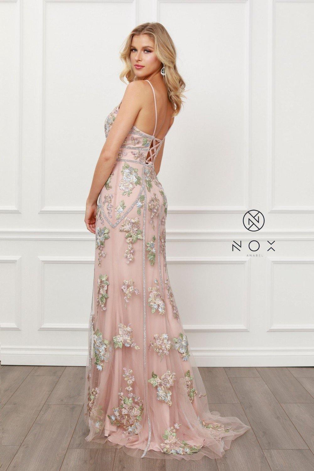 Long Beaded Prom Dress - The Dress Outlet
