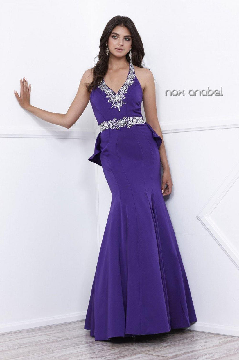 Royal Blue Plunging Neck Beaded Short Prom Dress Formal Dress UK OM103