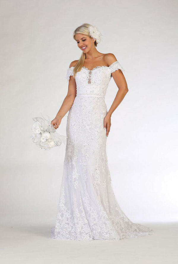 Long Bridal Gown Off The Shoulder Wedding Dress