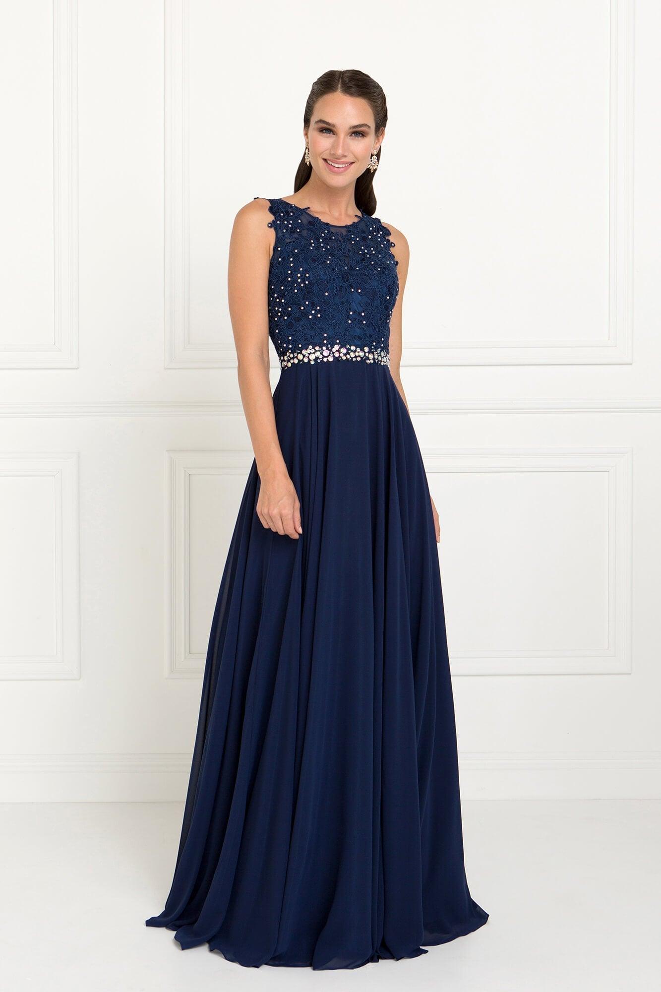 Mauve Chiffon Long Prom Dress Formal