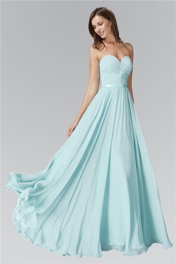 Long Bridesmaid Sweetheart Chiffon Formal Dress - The Dress Outlet Elizabeth K