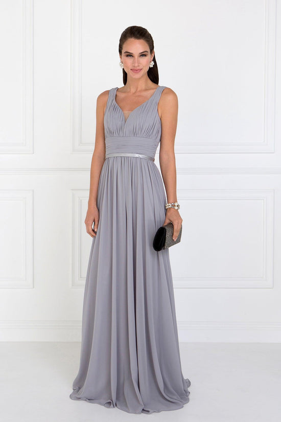 Silver Prom Long Bridesmaid Dress Formal for $89.99 – The Dress Outlet