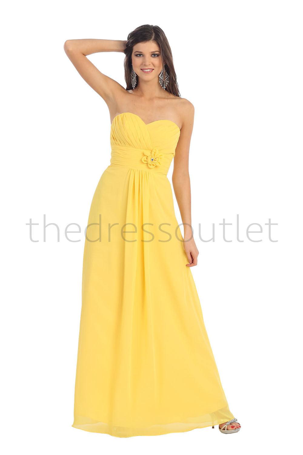 Long Bridesmaids Dress Plus Size Formal - The Dress Outlet May Queen
