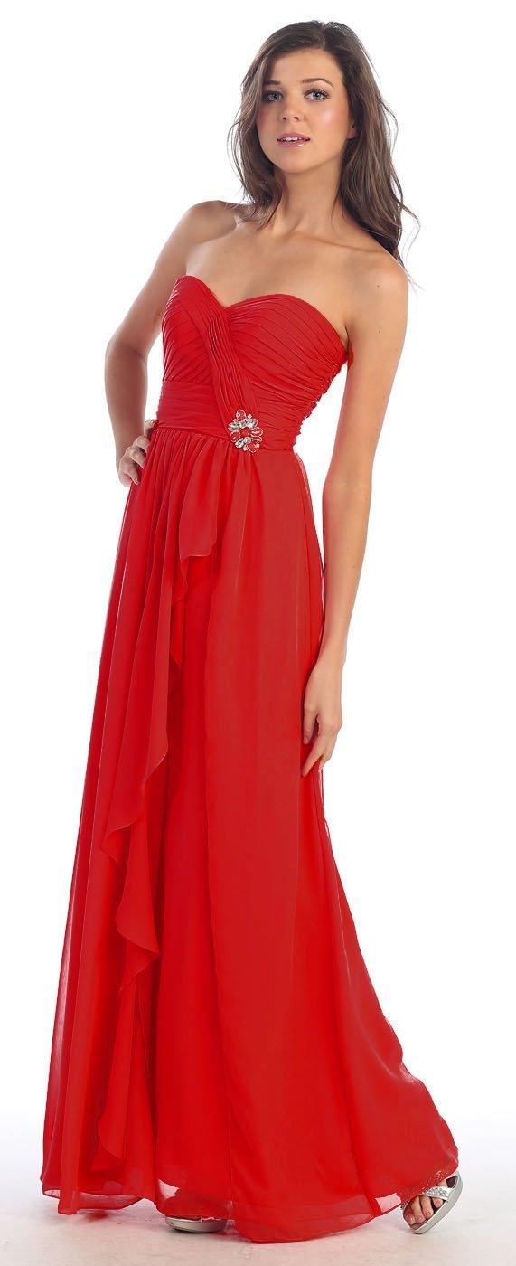 Long Bridesmaids Dress Plus Size Formal Gown - The Dress Outlet May Queen