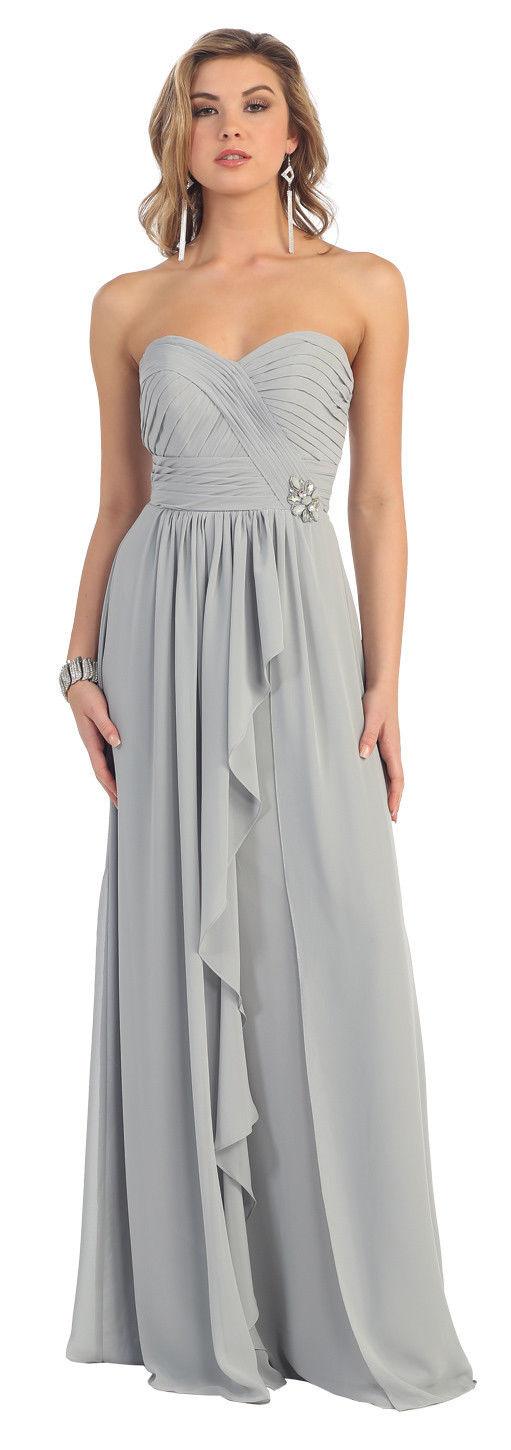 Long Bridesmaids Dress Plus Size Formal Gown - The Dress Outlet May Queen