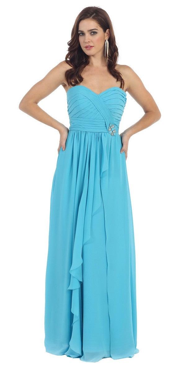 Long Bridesmaids Dress Plus Size Formal Gown - The Dress Outlet May Queen