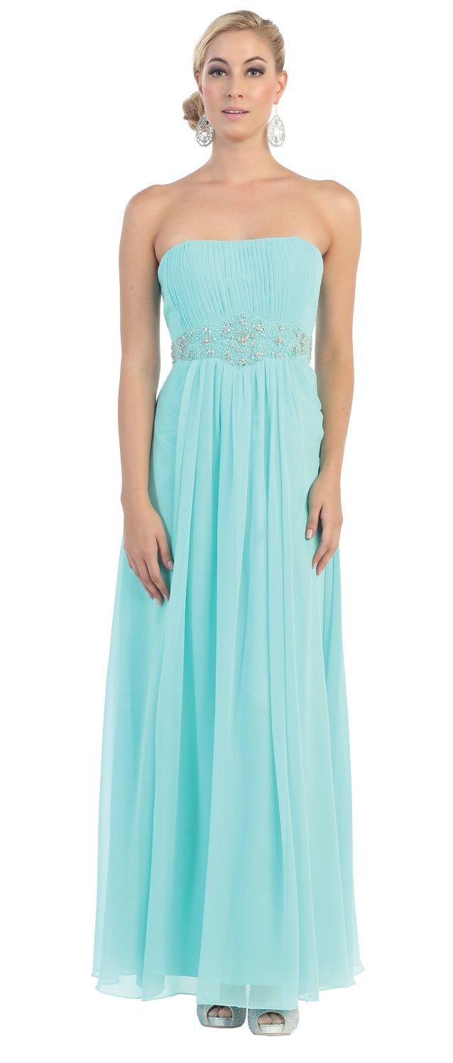 Long Bridesmaids Dress Plus Size Prom Formal - The Dress Outlet May Queen