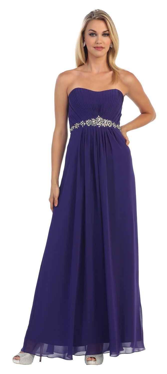 Long Bridesmaids Prom Plus Size Formal Dress - The Dress Outlet May Queen