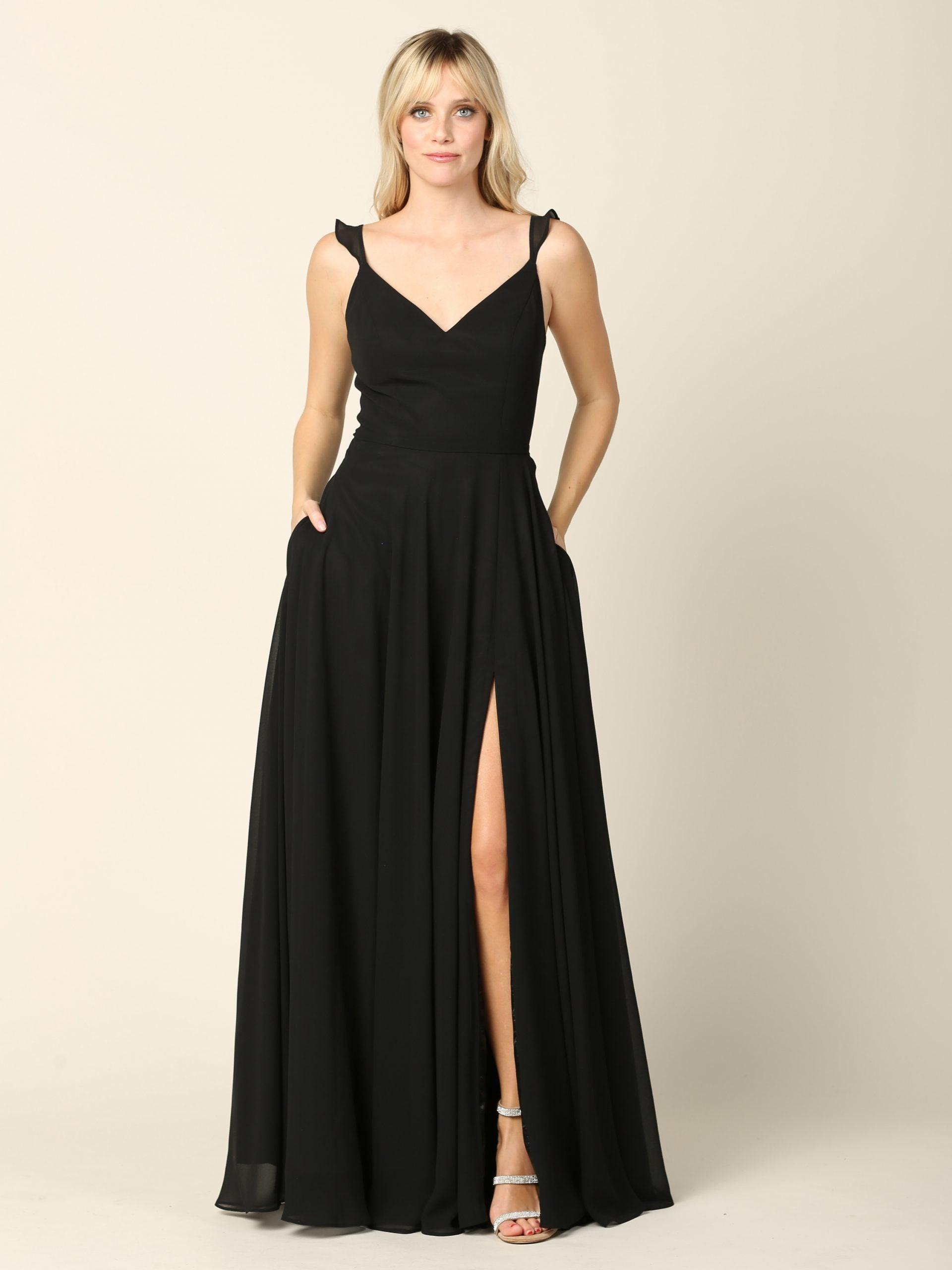 A Line Sit Formal Dress Black