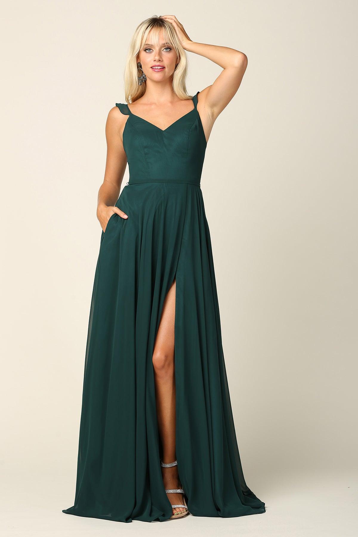 A Line Sit Formal Dress hunter Green