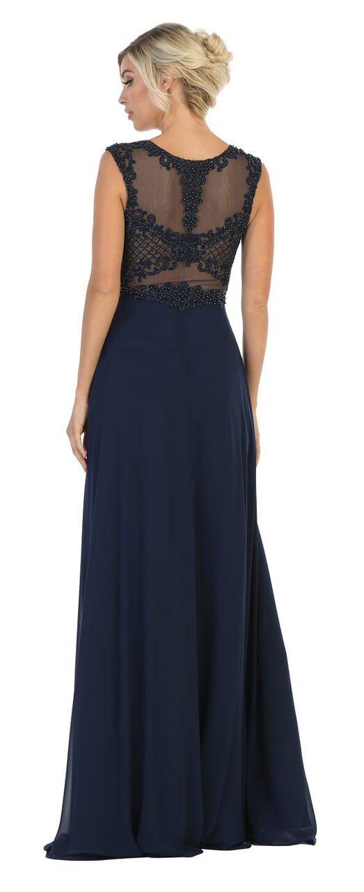 Long Chiffon Cap Sleeve Plus Size Formal Prom Dress - The Dress Outlet May Queen