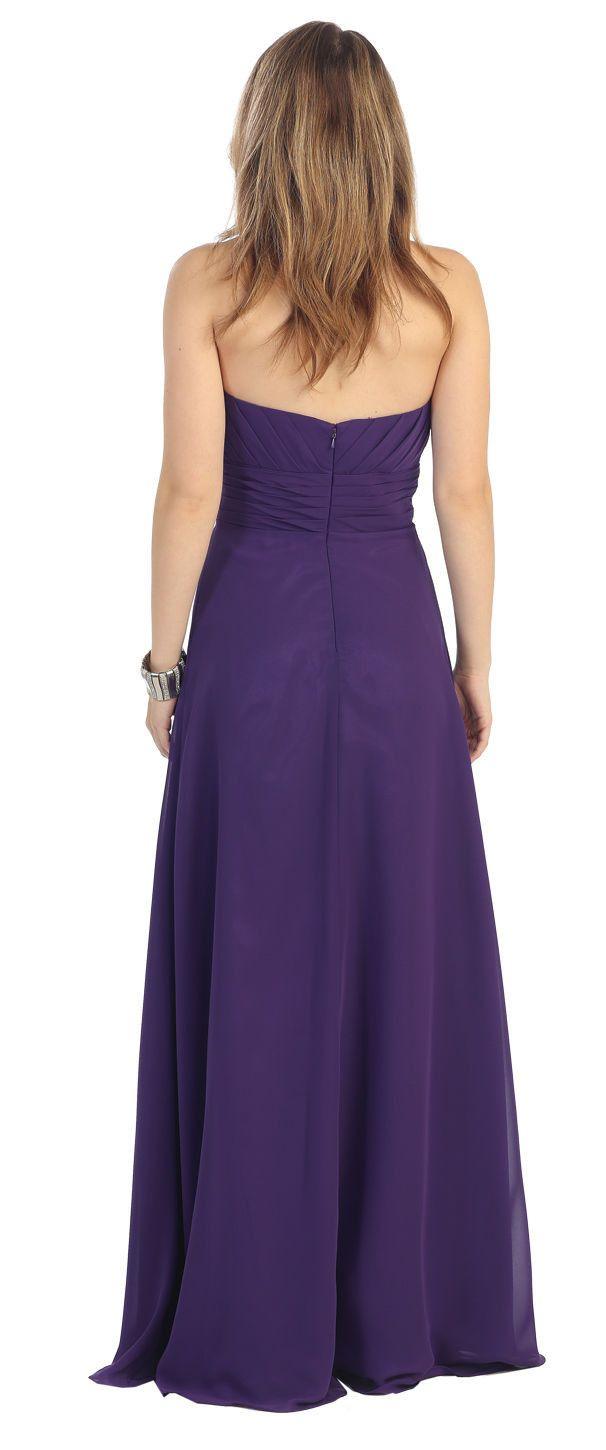 Long Chiffon Plus Size Bridesmaid Formal Evening Dress - The Dress Outlet May Queen