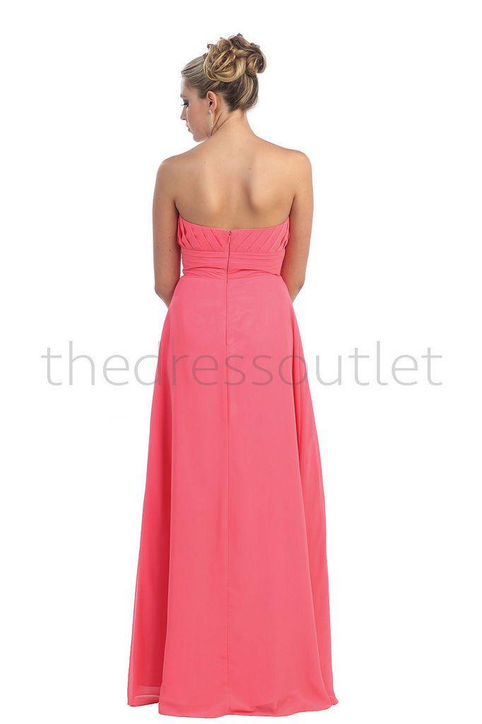 Long Chiffon Plus Size Bridesmaid Formal Evening Dress - The Dress Outlet May Queen