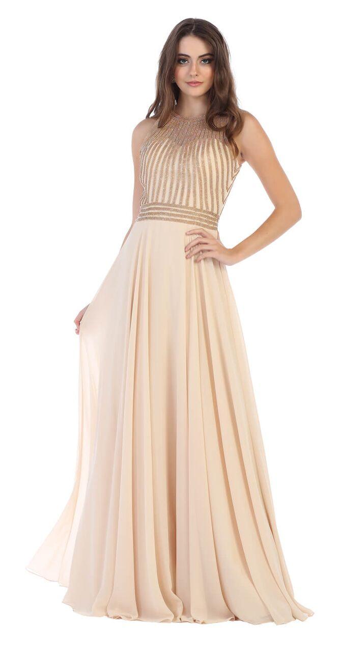Long Chiffon Prom Dress Formal Gown - The Dress Outlet May Queen
