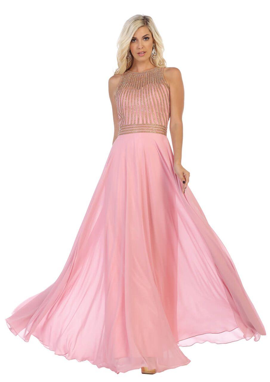 Long Chiffon Prom Dress Formal Gown - The Dress Outlet May Queen