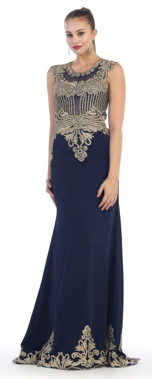 Long Couture Plus Size Formal Prom Dress - The Dress Outlet May Queen