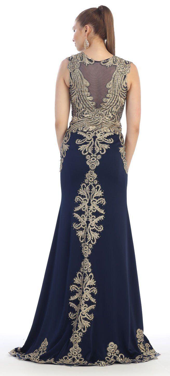 Long Couture Plus Size Formal Prom Dress - The Dress Outlet May Queen