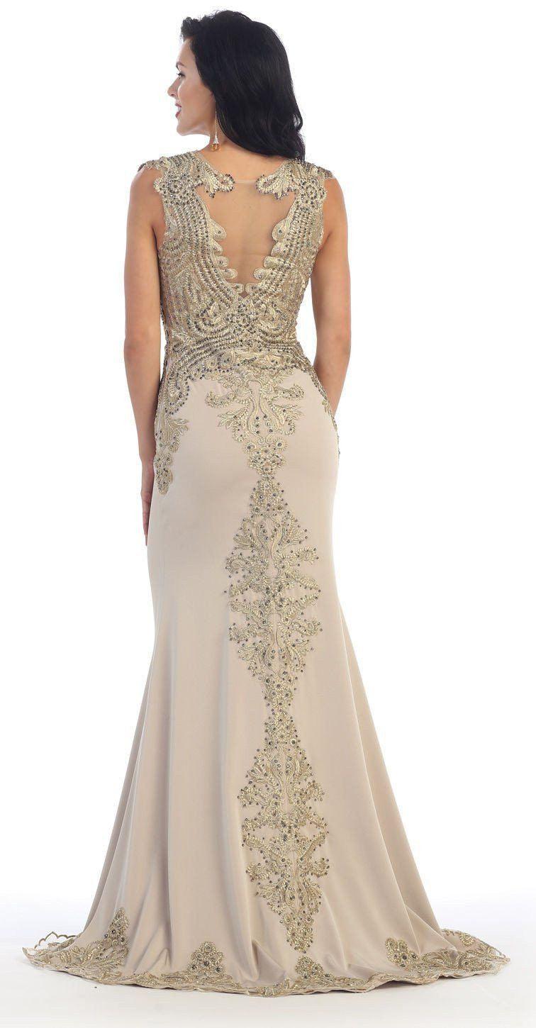 Long Couture Plus Size Formal Prom Dress - The Dress Outlet May Queen