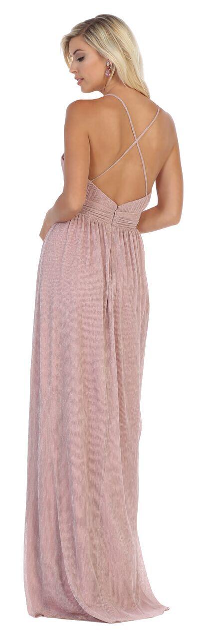 Long Criss Cross Back Formal Evening Gown Prom Dress - The Dress Outlet May Queen