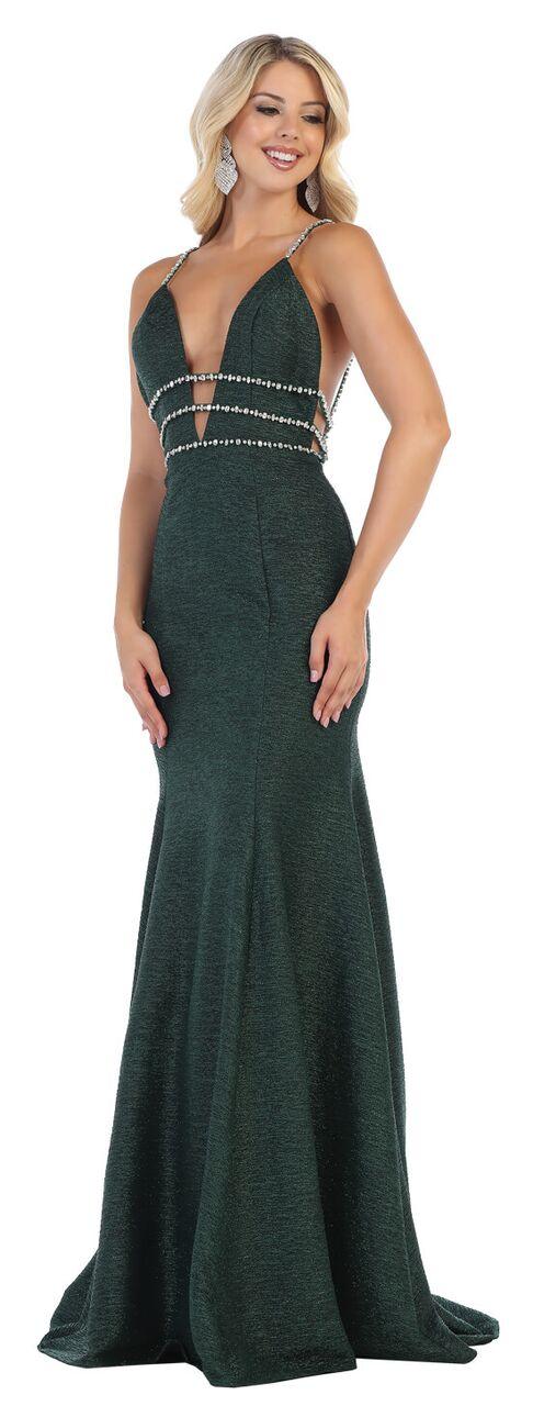 Long Deep Open Back Prom Dress - The Dress Outlet May Queen