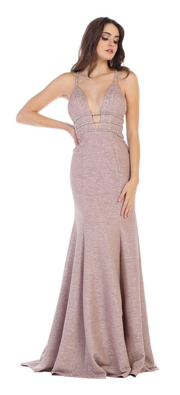 Long Deep Open Back Prom Dress - The Dress Outlet May Queen