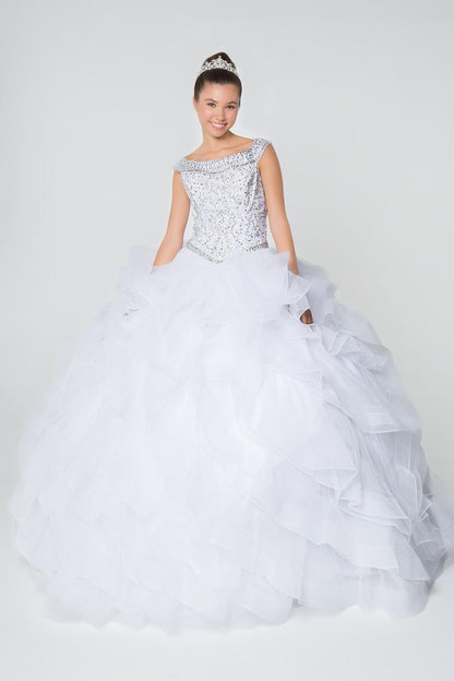 Long Embellished Quinceanera Dress - The Dress Outlet