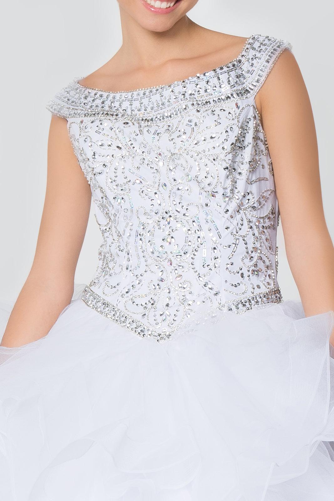 Long Embellished Quinceanera Dress - The Dress Outlet
