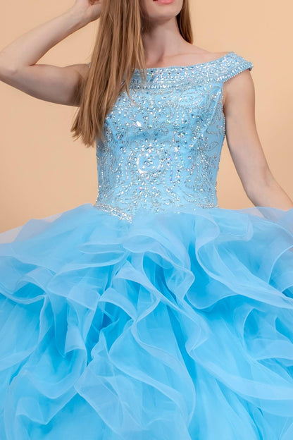 Long Embellished Quinceanera Dress - The Dress Outlet Elizabeth K