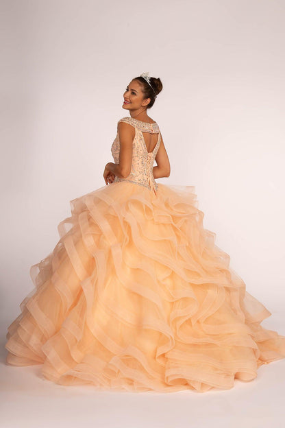 Long Embellished Quinceanera Dress - The Dress Outlet Elizabeth K