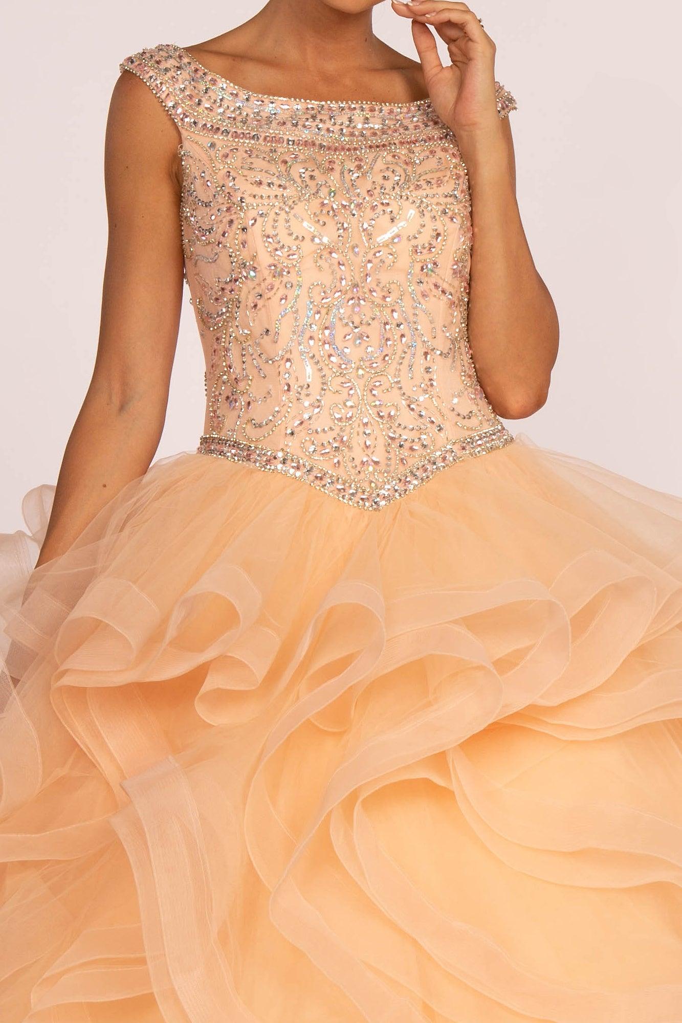 Long Embellished Quinceanera Dress - The Dress Outlet Elizabeth K