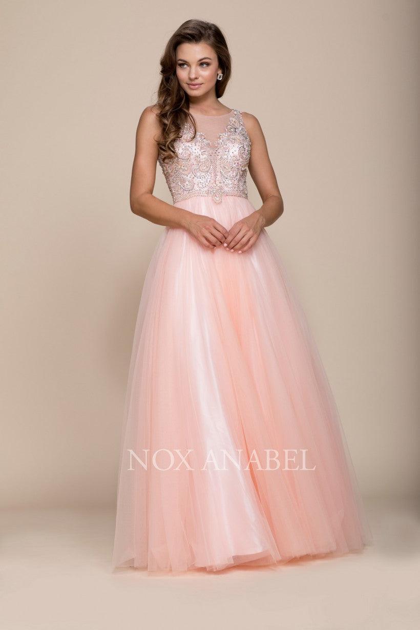 Long Evening Dress Formal Prom Gown Bashful Pink
