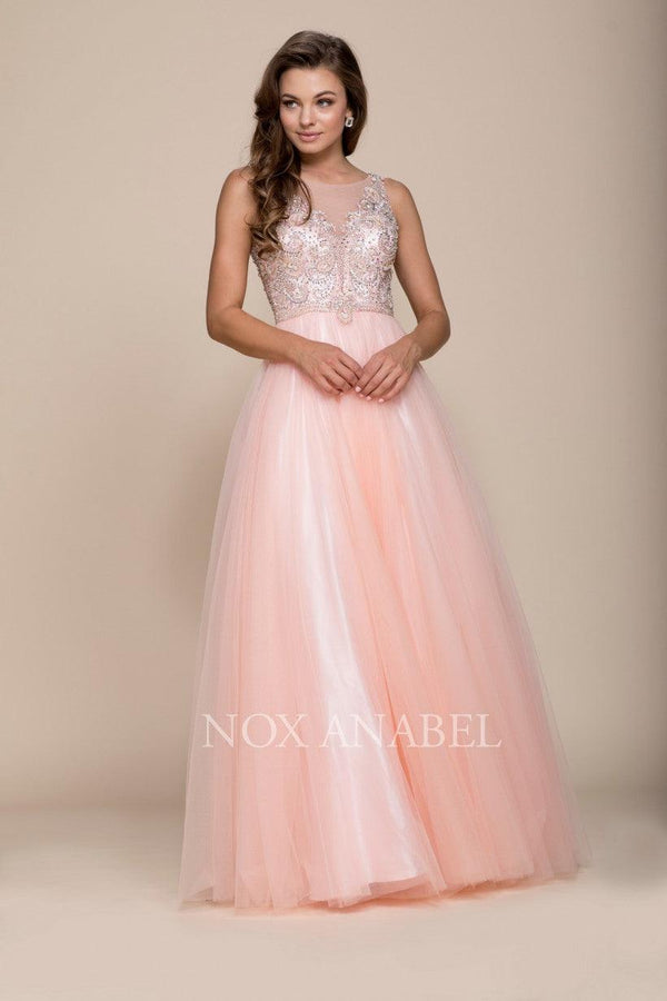 Long Evening Dress Formal Prom Gown Bashful Pink
