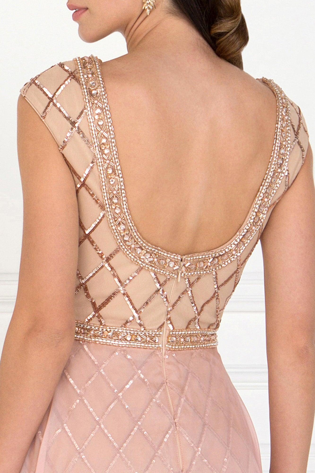 Long Evening Gown Prom Beaded Dress