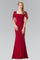 Long Evening Gown Prom Cape Sleeves Dress - The Dress Outlet Elizabeth K