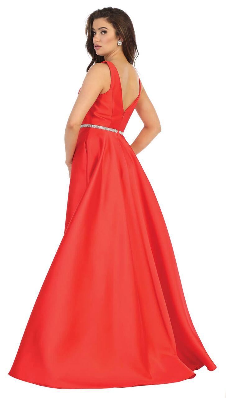 Long Evening Gown Prom Dress with Pockets - The Dress Outlet May Queen