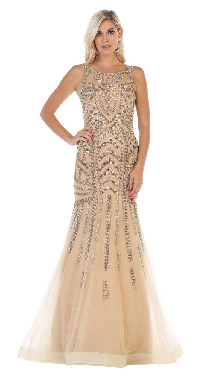 Long Evening Prom Dress Formal Mermaid Gown - The Dress Outlet May Queen