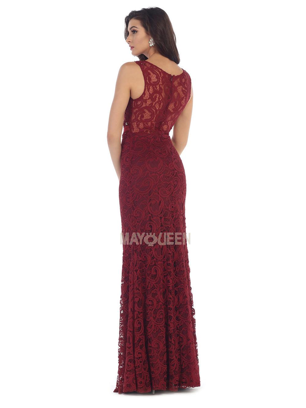 Long Fitted Sleeveless Formal Dress - The Dress Outlet May Queen