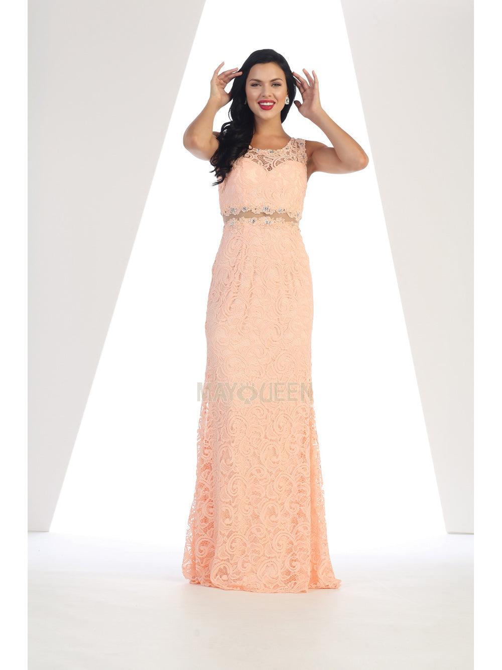 Long Fitted Sleeveless Formal Dress - The Dress Outlet May Queen