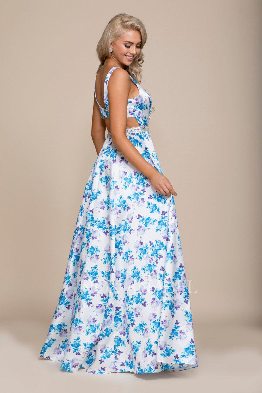 Long Floral Prom Dress Formal Gown - The Dress Outlet Nox Anabel