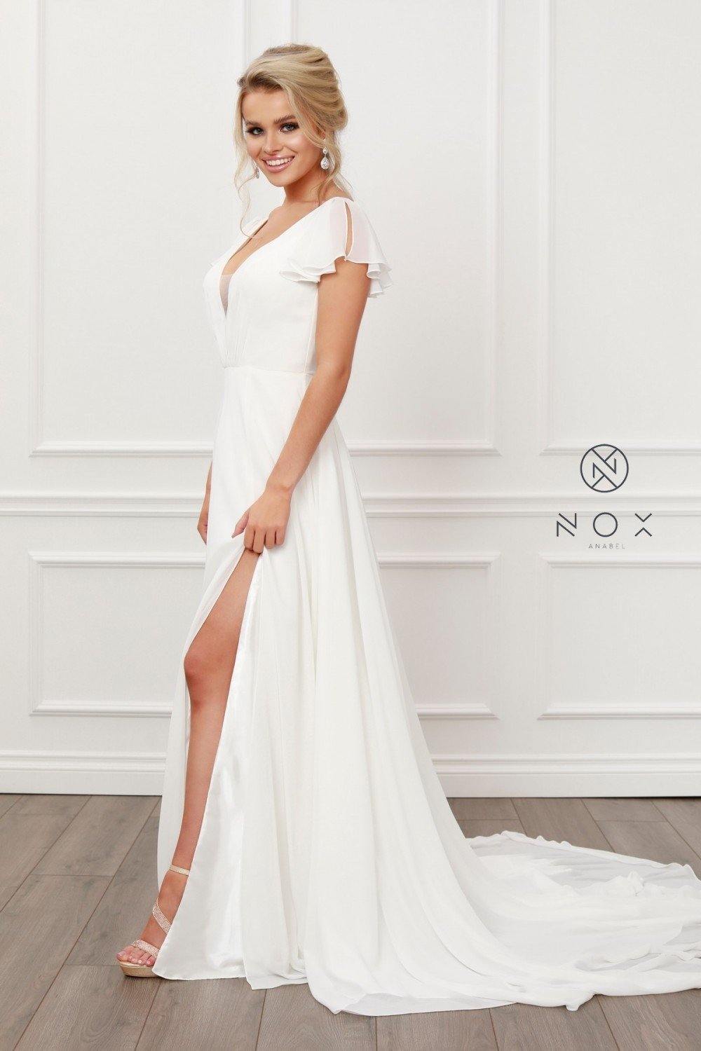 Long Flowy Boho Wedding Gown - The Dress Outlet