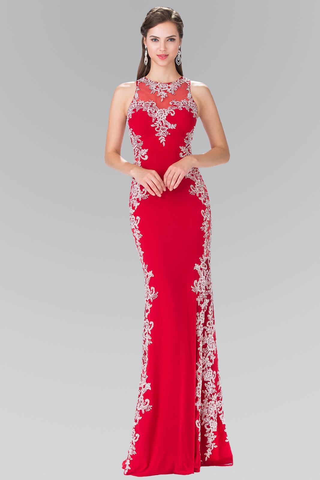 Long Formal Beaded Prom Dress Evening Gown