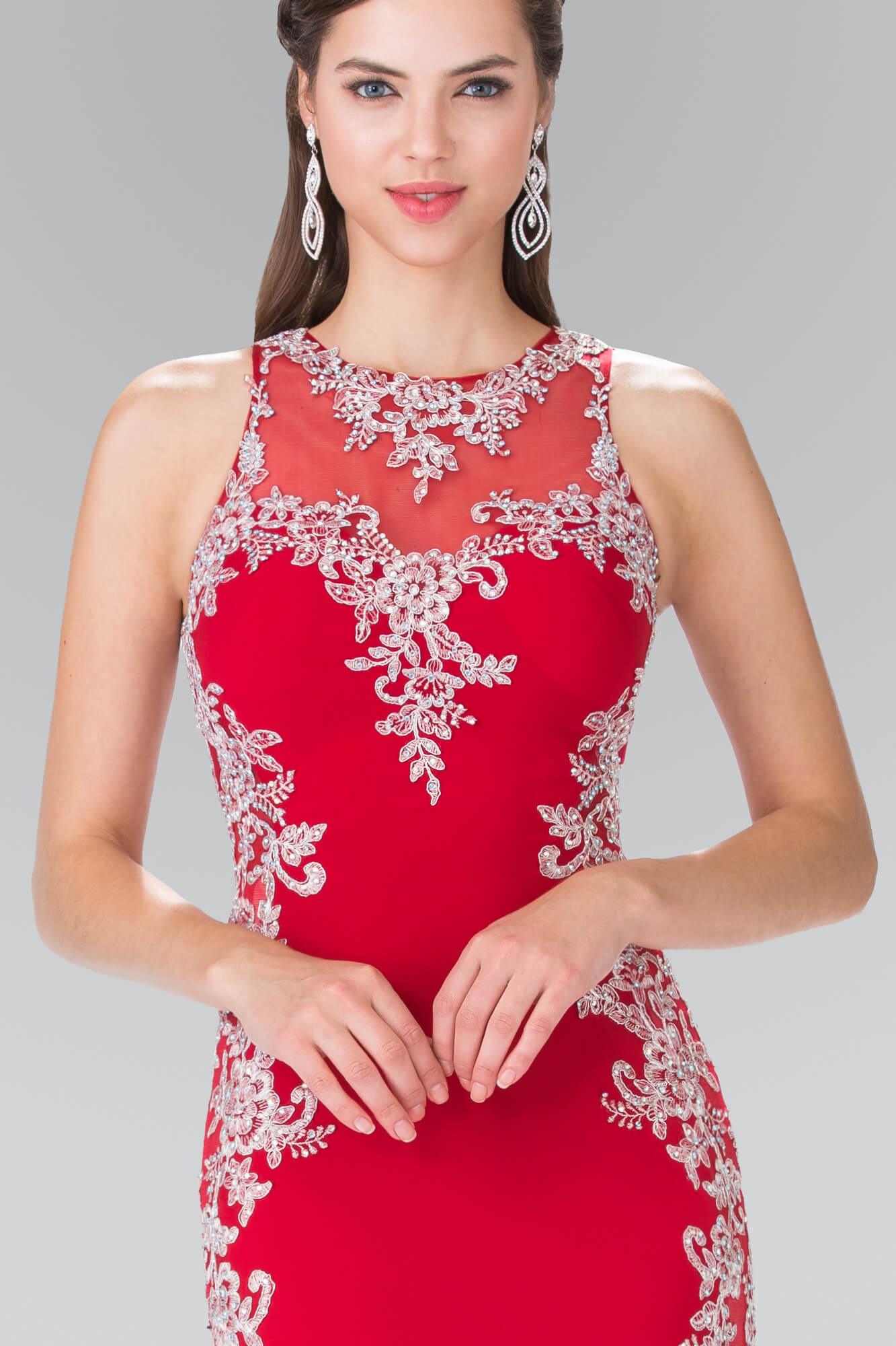 Long Formal Beaded Prom Dress Evening Gown