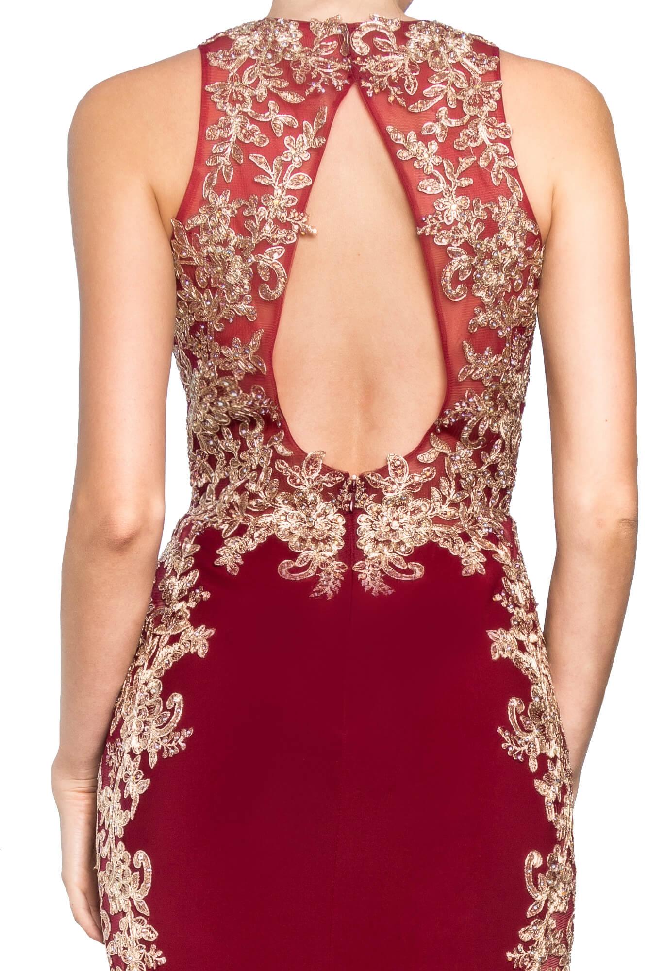 Long Formal Beaded Prom Dress Evening Gown