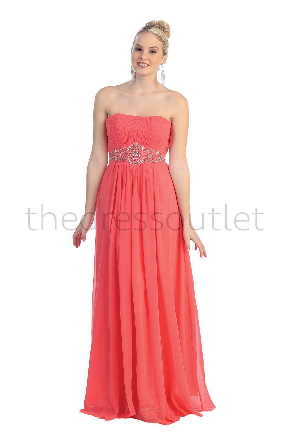 Long Formal Bridemaids Dress - The Dress Outlet May Queen